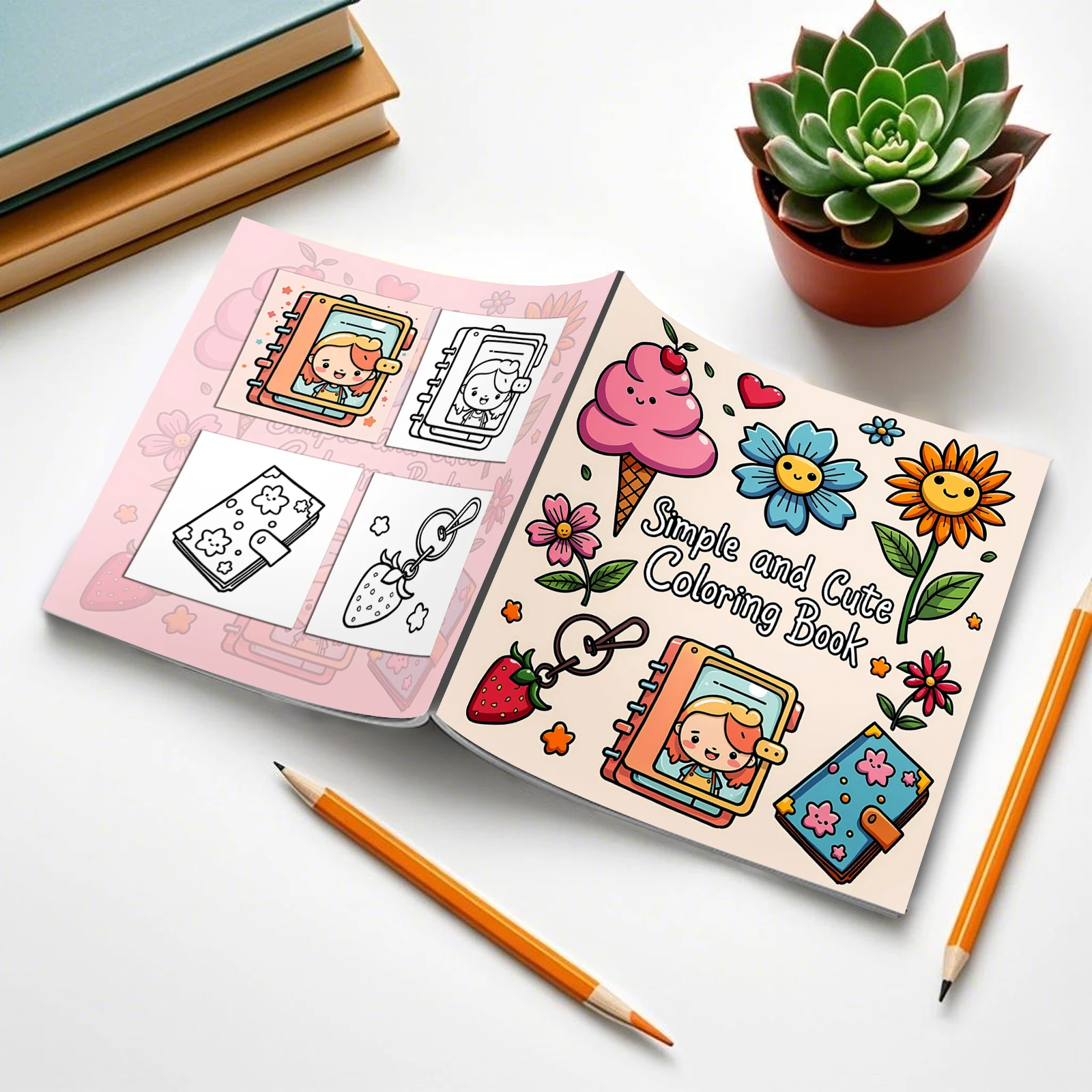 Simple and Cute Coloring Book for Adult and Teen Makeup Theme Graffiti Painting Book for Friends Holiday Perfect Gift 2