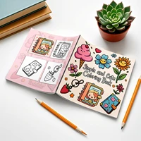Simple and Cute Coloring Book for Adult and Teen Makeup Theme Graffiti Painting Book for Friends Holiday Perfect Gift 2