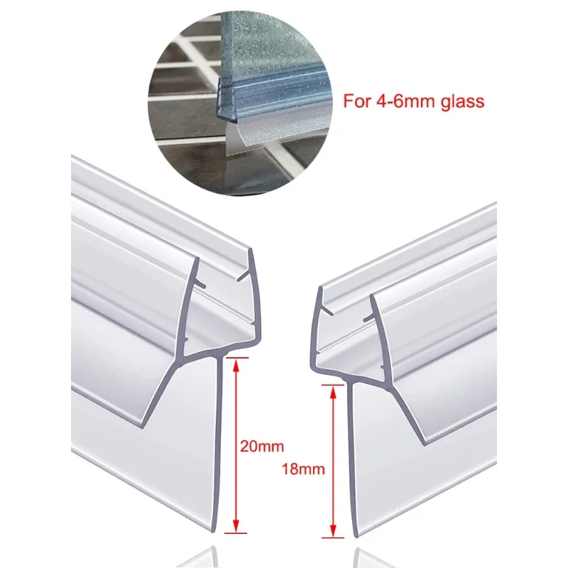 Shower Door Seal Strip PVC Frameless Shower Door Bottom Seal Drip Stripping Sweep Water Blocking Strips shower door seal