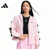Veste à capuche Adidas pour femme, coupe ample, trois bandes, avec empiècements en mesh, veste de sport KR7602/KR7603 2