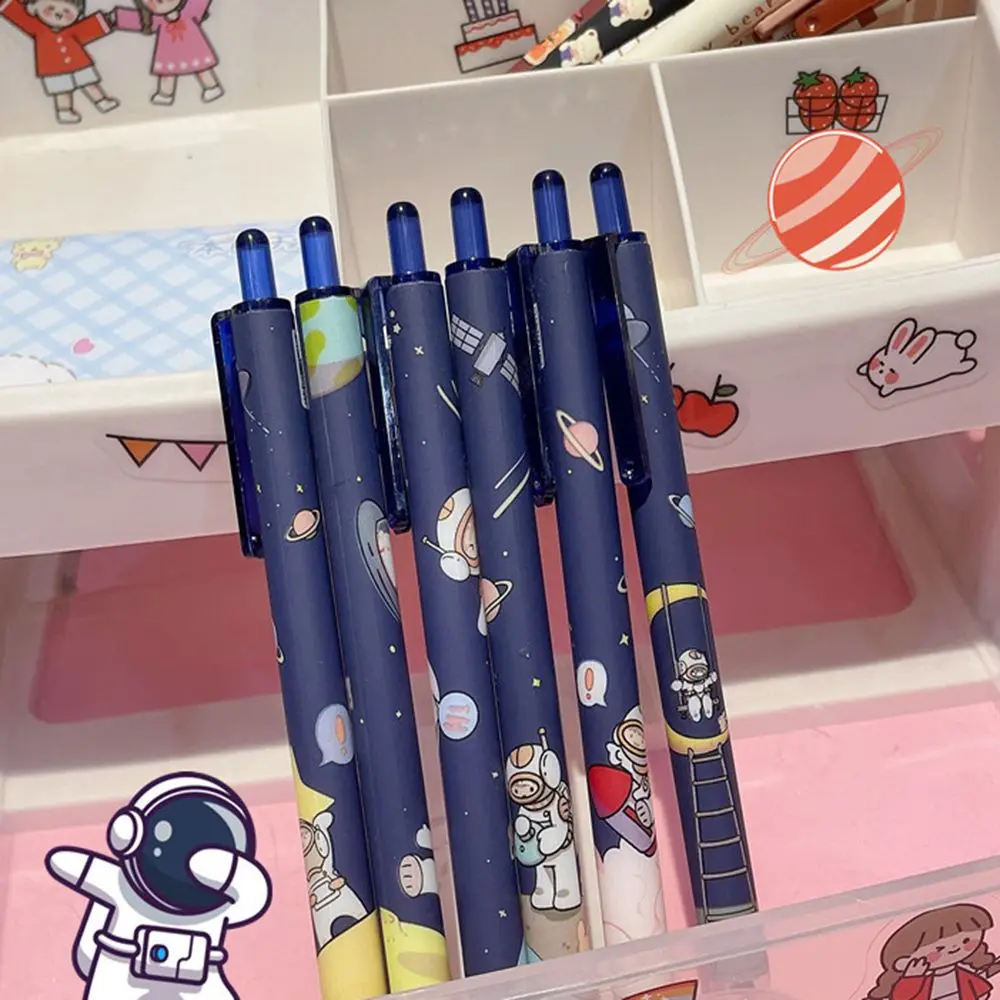 New Press Type Ballpoint Pens 0.5mm Cute Bear Peach Astronaut Writing Gel Pens Student Gift Learning Office Supplies