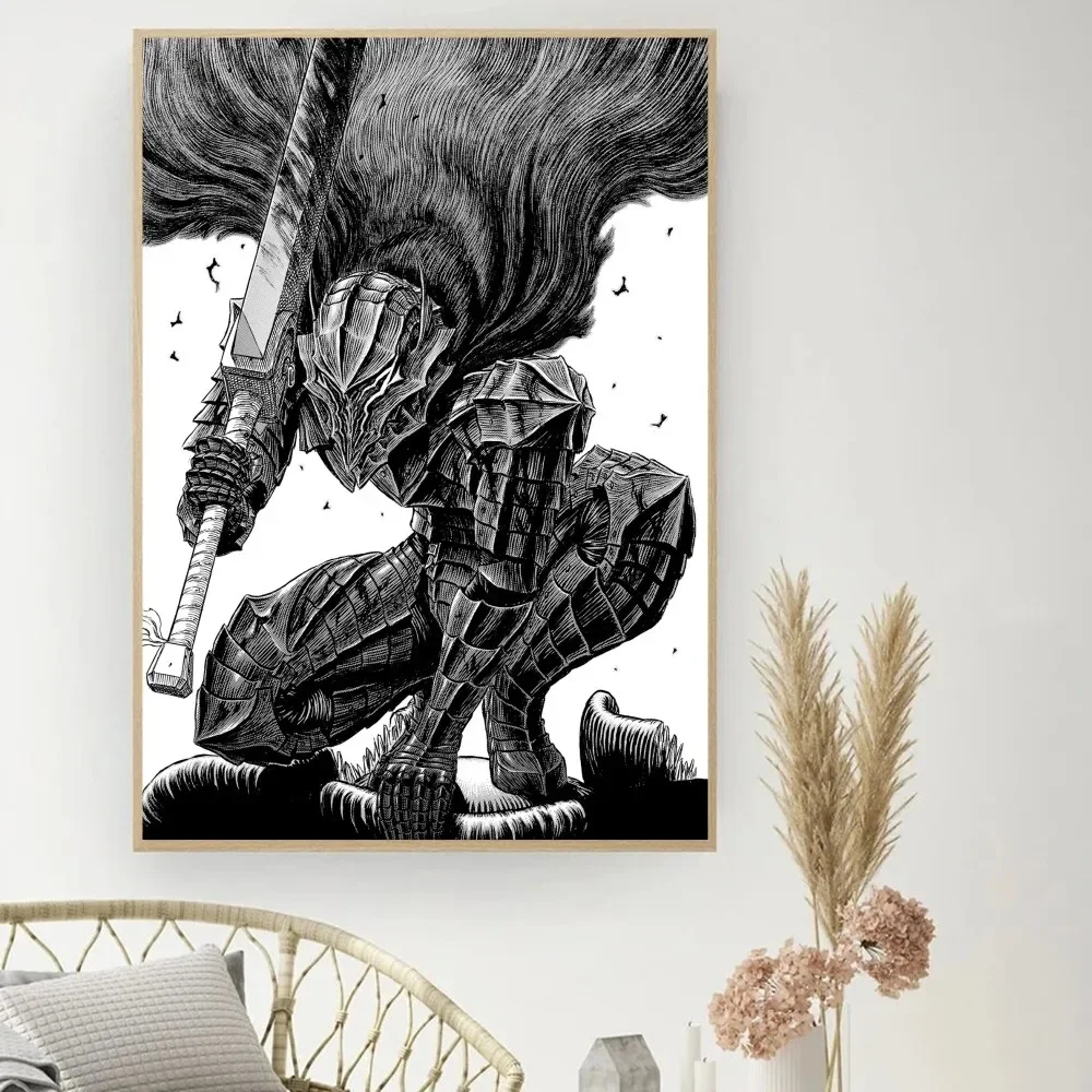 Anime Stickers Anime Poster Vintage Posters Poster Prints Diy Poster Sticker Berserk Japanese Anime Poster DIY Vintage Movie Poster Wall Art Painting Study Stickers Small Szie Wall Painting