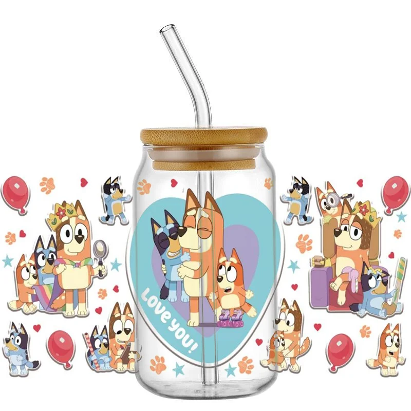 3D Lovely Cartoon Dog UV DTF DIY Transfer Sticker for Cup DIY 16oz Washable UV DTF Cup Wrap Label Miniso self adhesive stickers,vinyl stickers,tiles sticker transfers,beverage bottle wrap transfer