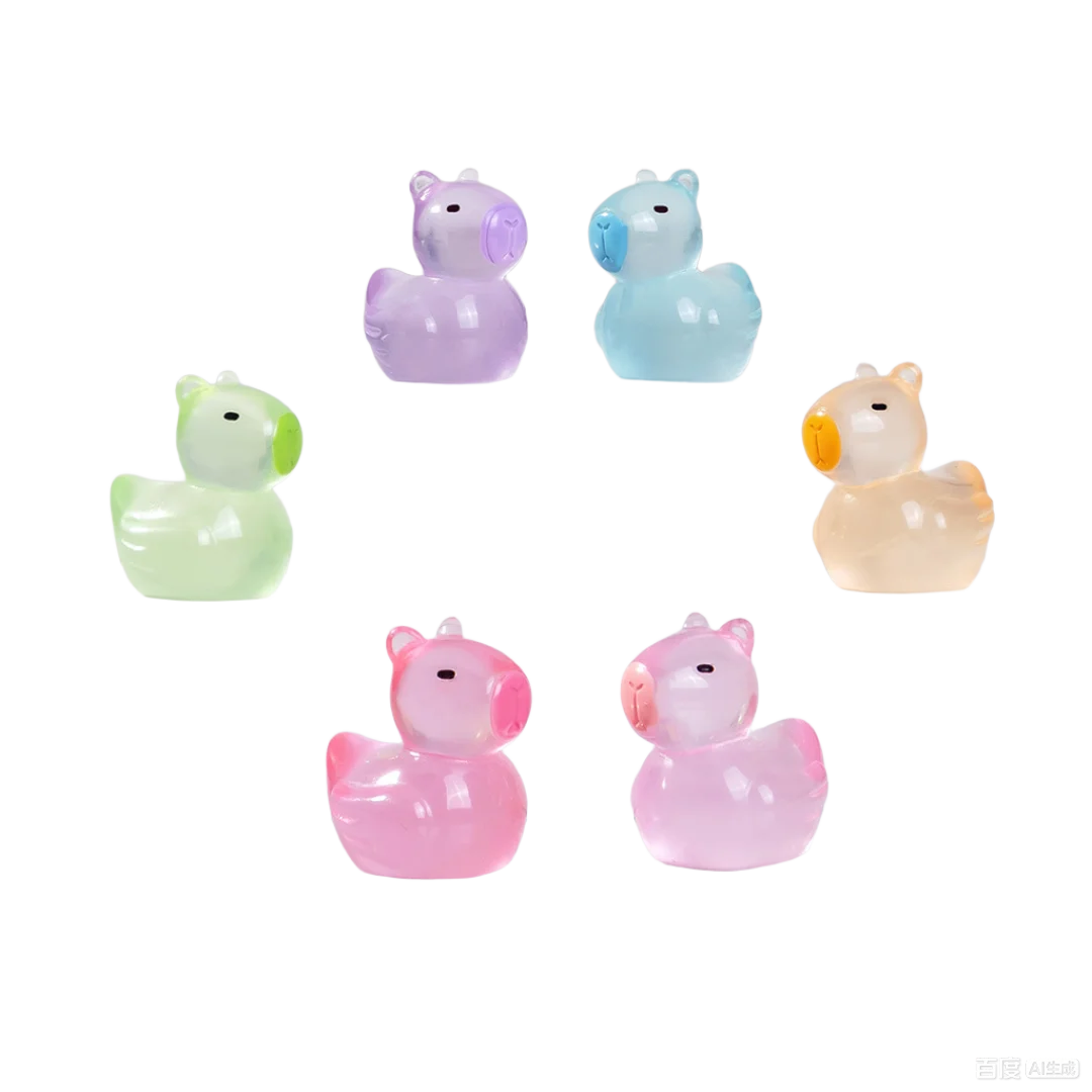 10/20pcs Creative Capyduck Figurines Cartoon Capybara Duck Resin Decor For DIY Home Office Desk Ornaments