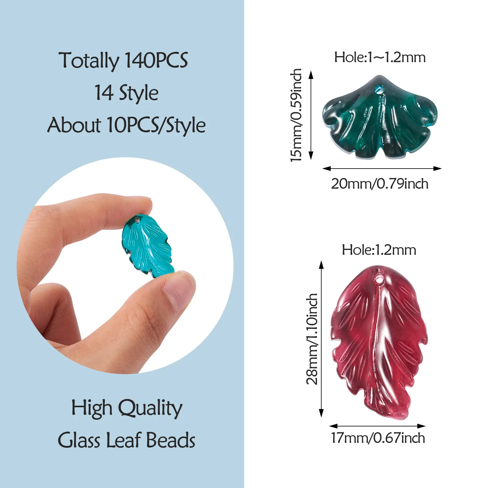 140Pcs Ginkgo Leaf Charms Baking Painted Lampwork Pendants For Women Friends DIY Jewelry Earrings Necklace Making Home Decors