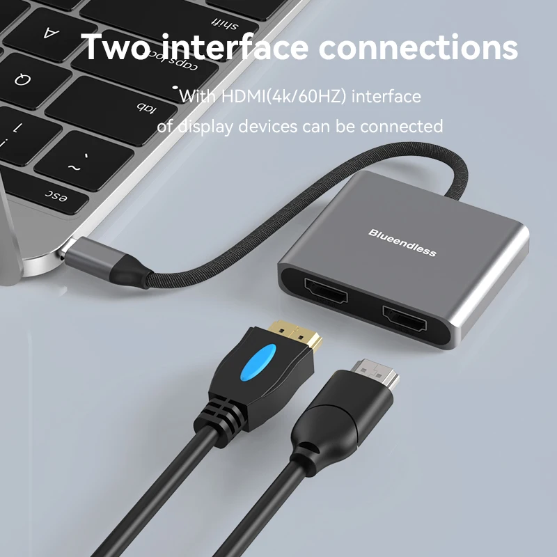 

Новая модель Blueendless, алюминий, 2 в 1, usb-хаб 4k 60 Гц, usb-хаб с интерфейсом hdtv типа c