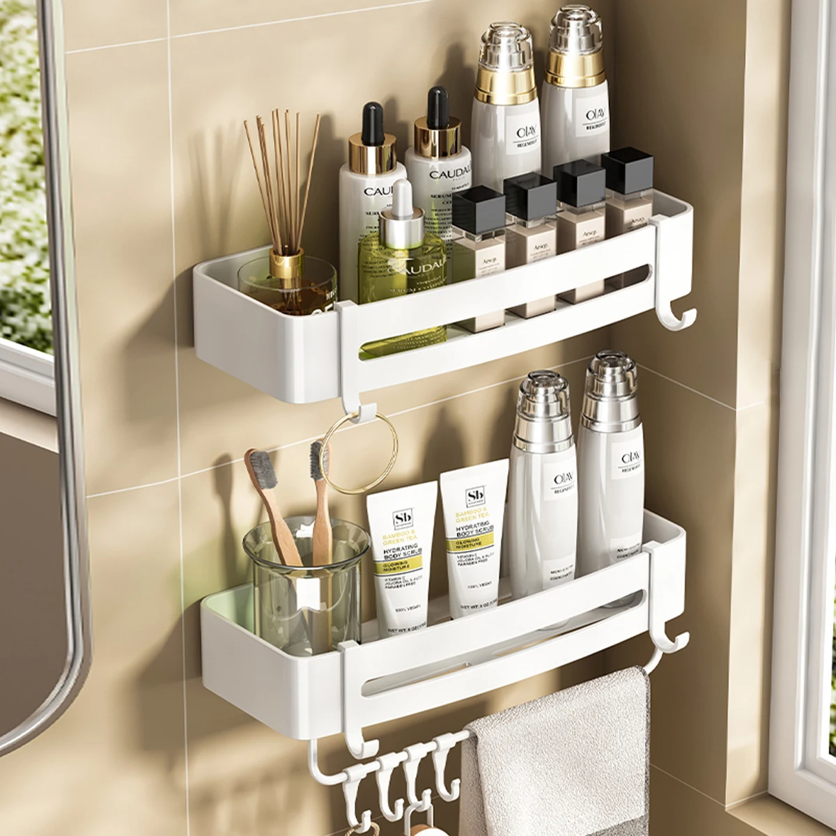 Bathroom Rack Bore Free Wall Mounted Corner Rack Shower Storage Toilet Shampoo Organizer Bathroom Accessories wall sh