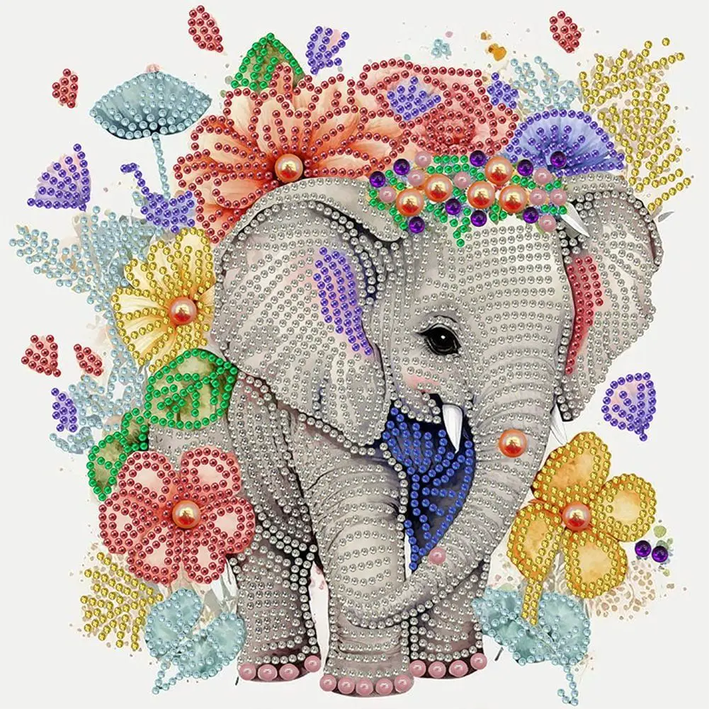 Photo Special Shaped Diamond Painting Kits Elephant Diy Crystal Rhinestones Diamond Painting Home Wall Decors 30x30cm
