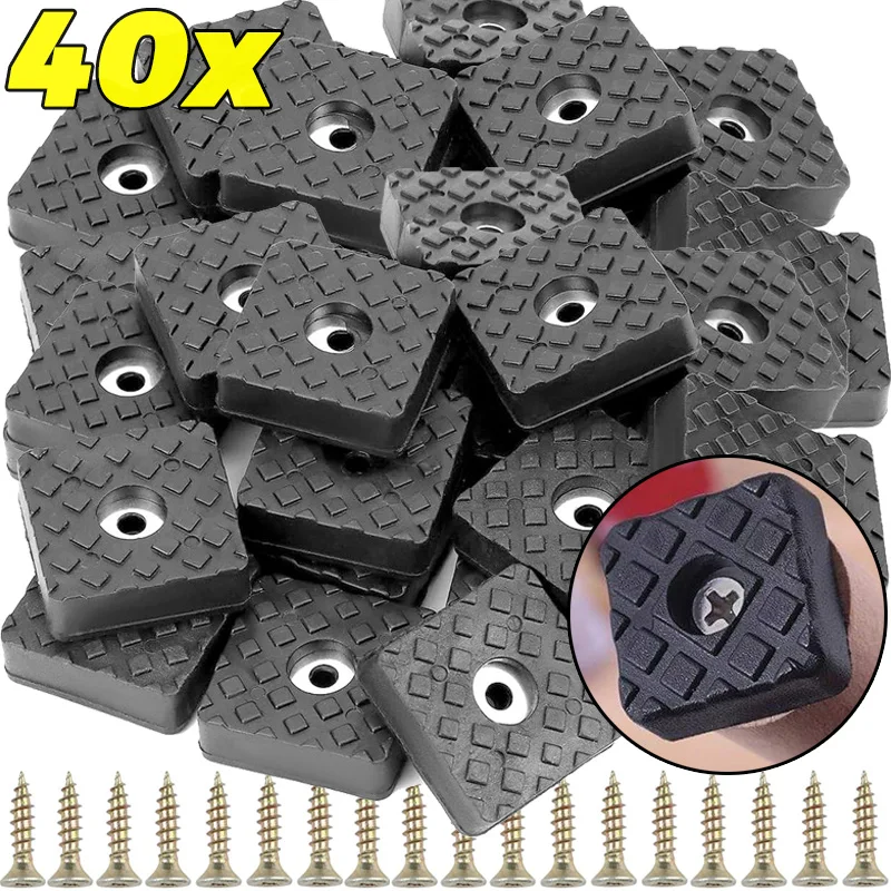 Rubber Furniture Leg Pads Floor Protectors with Screws Non-Slip Bumpers for Table Chair Cabinet Speaker Bottom Gaskets