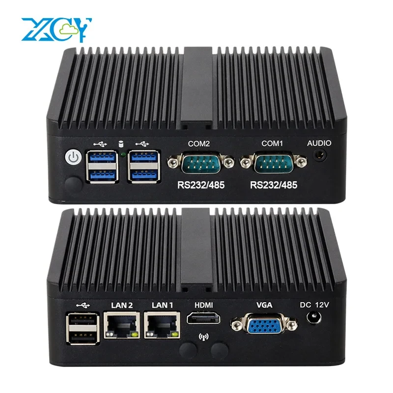 

Intel Celeron Fanless Industrial IoT Mini PC J6412 J4125 J1900 2x COM RS232 RS485 2x Gigabit Ethernet Support WiFi 3G 4G SIM