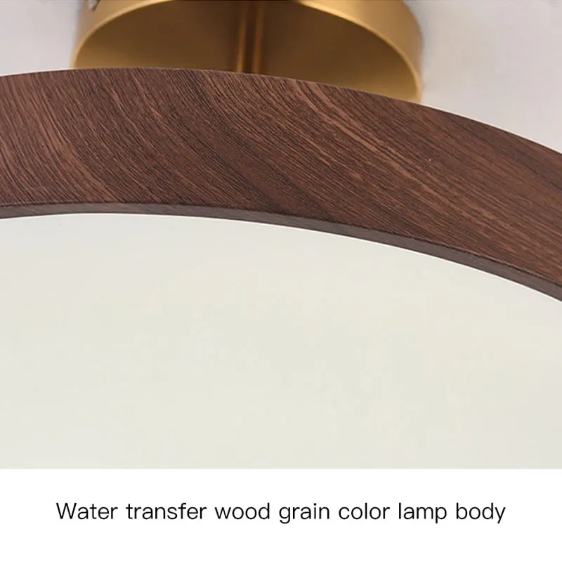 Modern Bedroom Ceiling Lamp For Cloakroom Corridor Aisle Round Chandelier Living Room Study Iron Imitation Wood Lighting Fixture