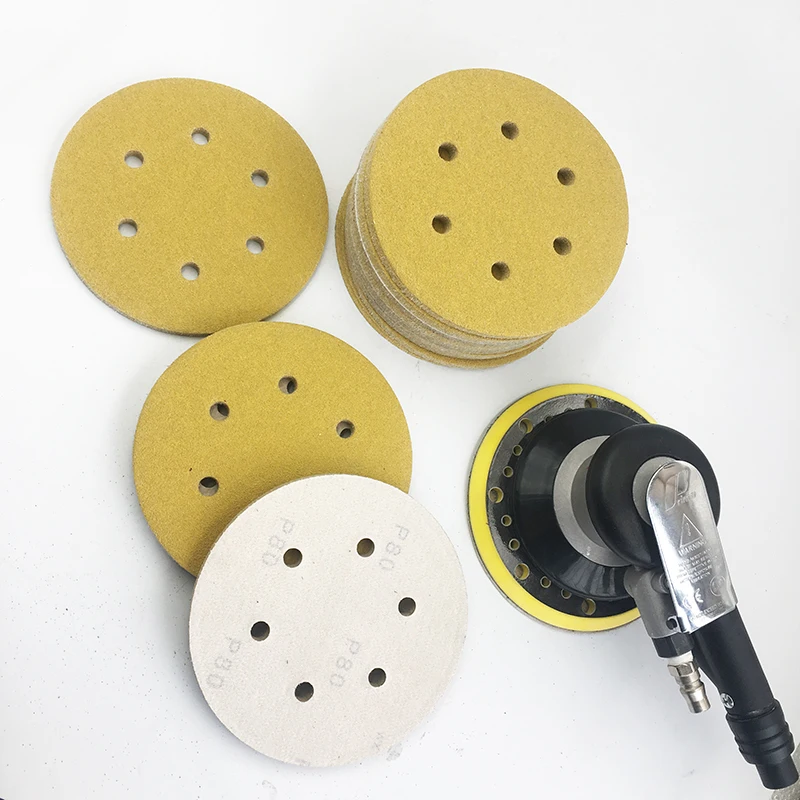 Sanding disc 6-Inch 6-hole Grinding Disc 150mm Hook and loop Drawn Auto Hardware Woodware Sanding Polishing Sandpaper 80-600 sanding discs