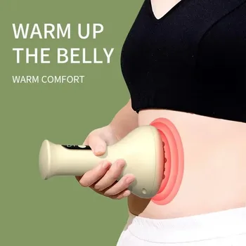 USB Rechargeable Abdominal Massager for Hot Compress and Adjustable Guasha Cupping Intensity Arm and Leg Massage Handheld 1