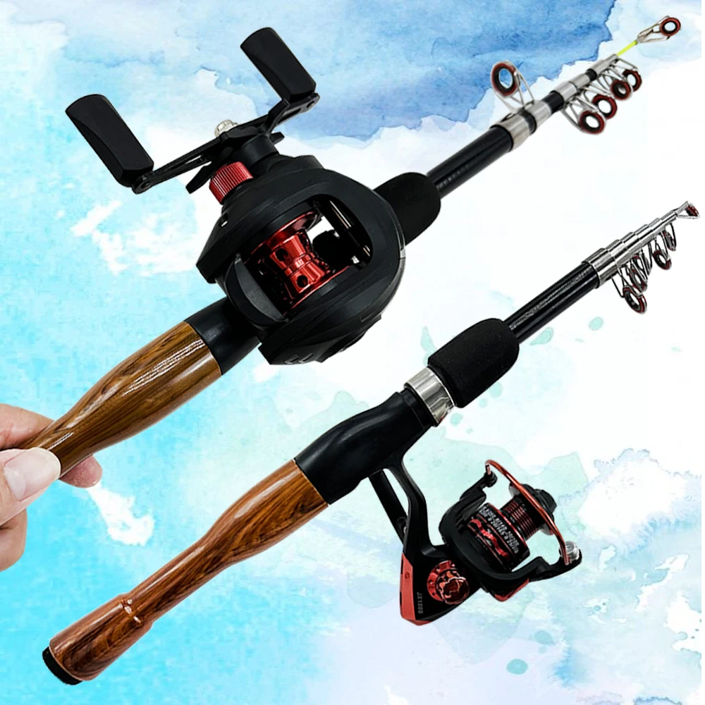 

Baitcasting / Spinning Fishing Reel Ceramic Guide Ring Telescopic Fishing Rod Carbon Fiber Hard 1.3M-1.8M Combination Set