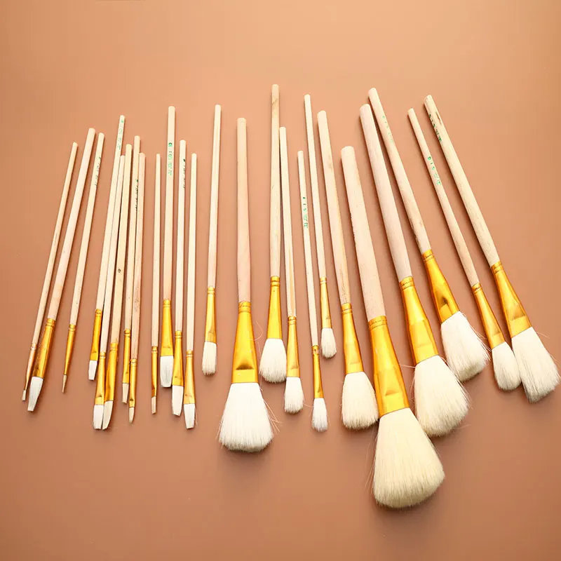 12pc Pottery Art Wool Brush Set for Ceramic Glaze/painting Coloring Watercolor Paint Acrylic Craft DIY Painting Pen Art Supplies 12 18 24 36 colors acrylic paint set drawing craft painting pigment set wall drawing painting for kids waterproof art supplies