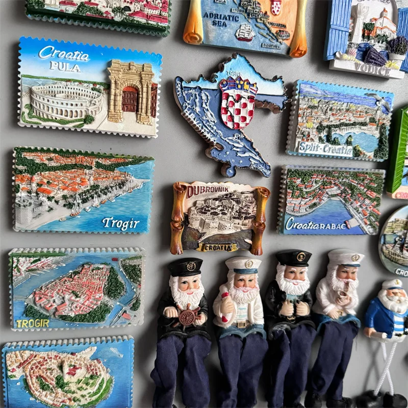 Croacia Fridge Magnet Tourist Souvenir Mediterranean Split Trogir Hvar Trogir Magnetic Refrigerator Stickers Croatia Map