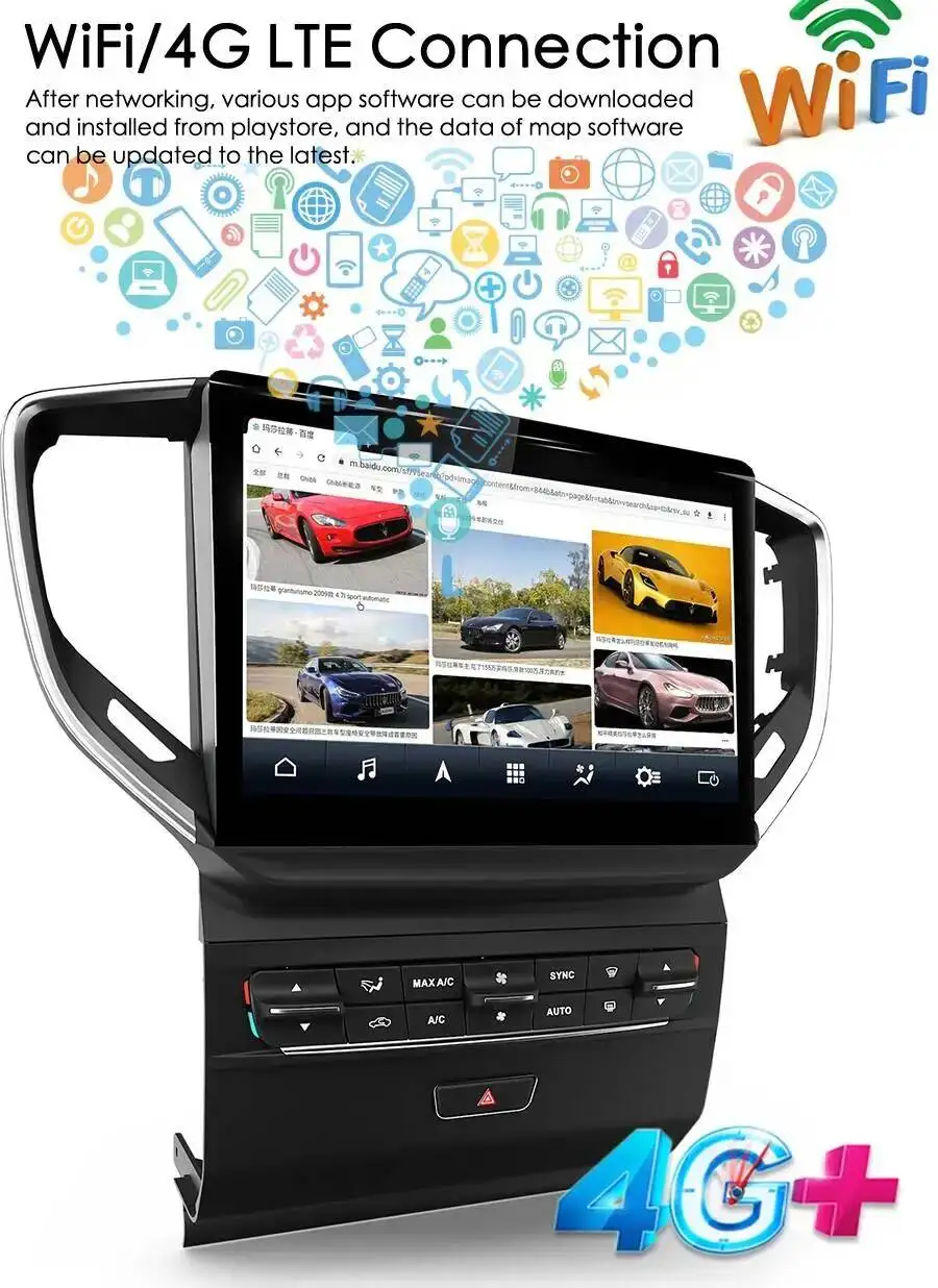 Android GPS Stereo 4G WiFi Head Unit Autoradio Multimedia Player für Maserati Ghibli 2014-2020 10,26 Zoll gebogener Bildschirm CarPlay – Detail 28