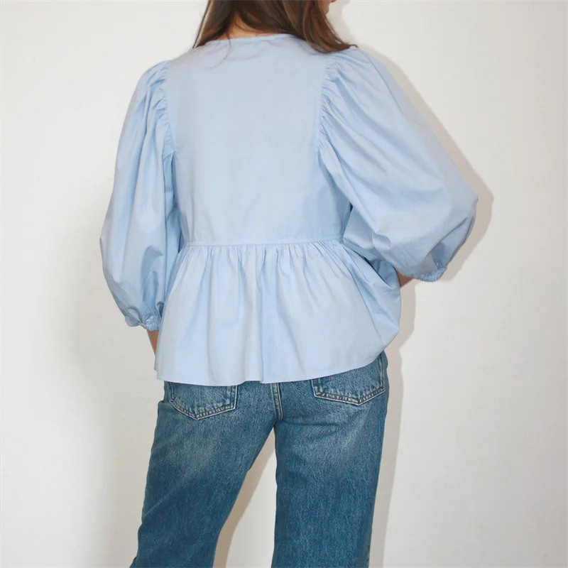 Camisas Y2K para mujer, ropa estética, elegante, color sólido/rayas, manga 3/4, cárdigan con lazo, blusa de los años 2000, ropa de calle