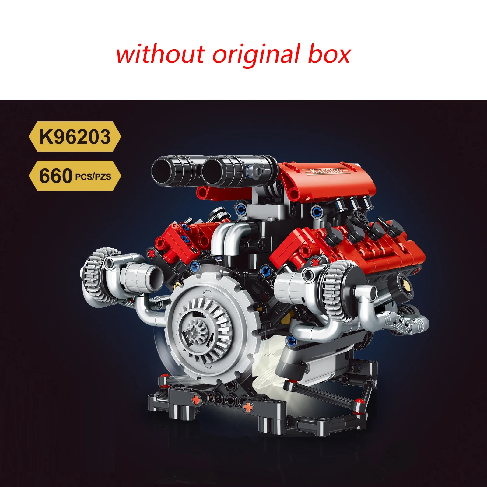 660PCS Technic The Motorzed V8 K96203 APP Programmable Car Part Building Block Engine Model Set LED Light Assembly Brick Toys