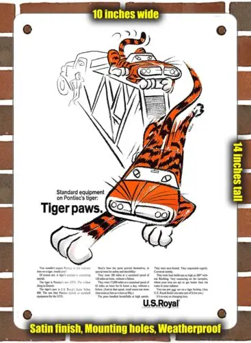 

Металлический знак-1964 стандартное оборудование на Pontiacs Tiger Paw US royal
