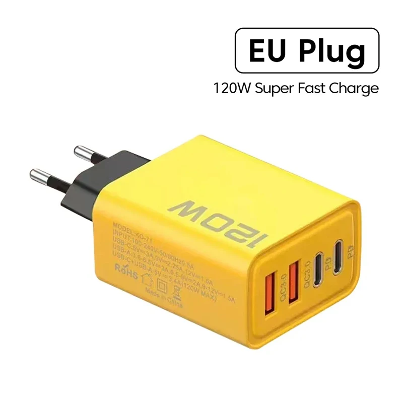 ตัวเลือกสินค้า อะแดปเตอร์ชาร์จเร็ว 4 พอร์ต 120W ชาร์จได้หลายอุปกรณ์