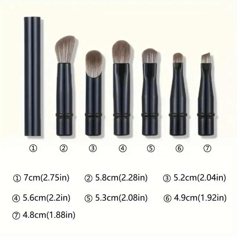 Description Picture 6 of item6Pcs Mini Travel Makeup Brushes Set with Box Portable Cosmetic Powder Foundation Blush Blending Concealer Make Up Brushes Set
