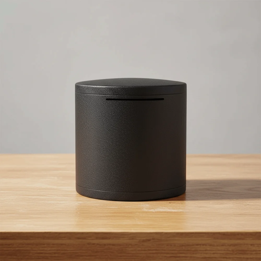 Stainless Steel Piggy Bank Cylindrical Type Durable Coin Storage Box Large Capacity Saving Money Box Adult Saving