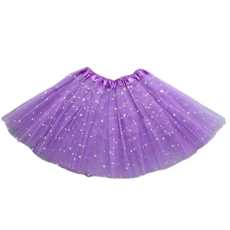 Girls Tulle Star Short Tutu Skirt Children Fancy Ballet Dancewear Party Costume Ball Gown Mini Skirt