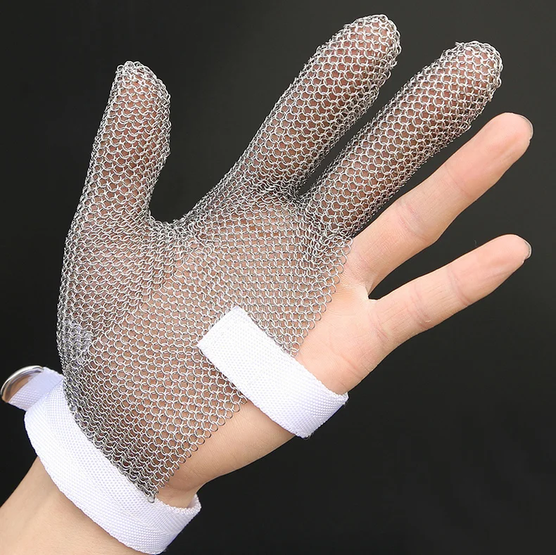 HANDSAVE-guantes de malla de acero inoxidable 304L, resistentes al corte de  cuchillos, protector de correo de cadena para cocina, guante de trabajo de  malla metálica para carnicero