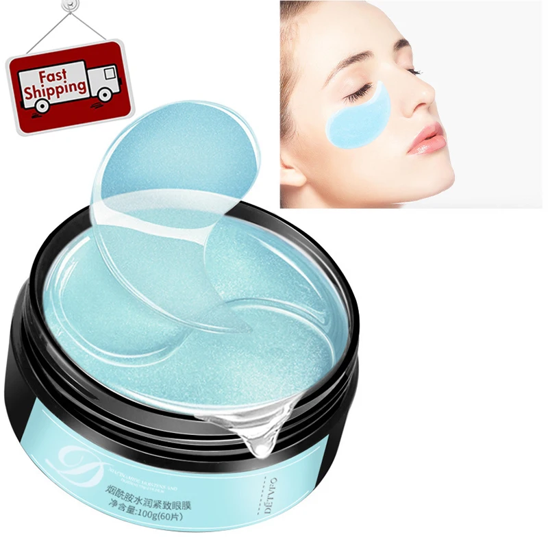 

60pcs Gold Collagen Eye Mask Niacinamide Whitening Gel Hyaluronic Acid Moisturizing Eye Patche for Anti Aging Remove Dark Circle