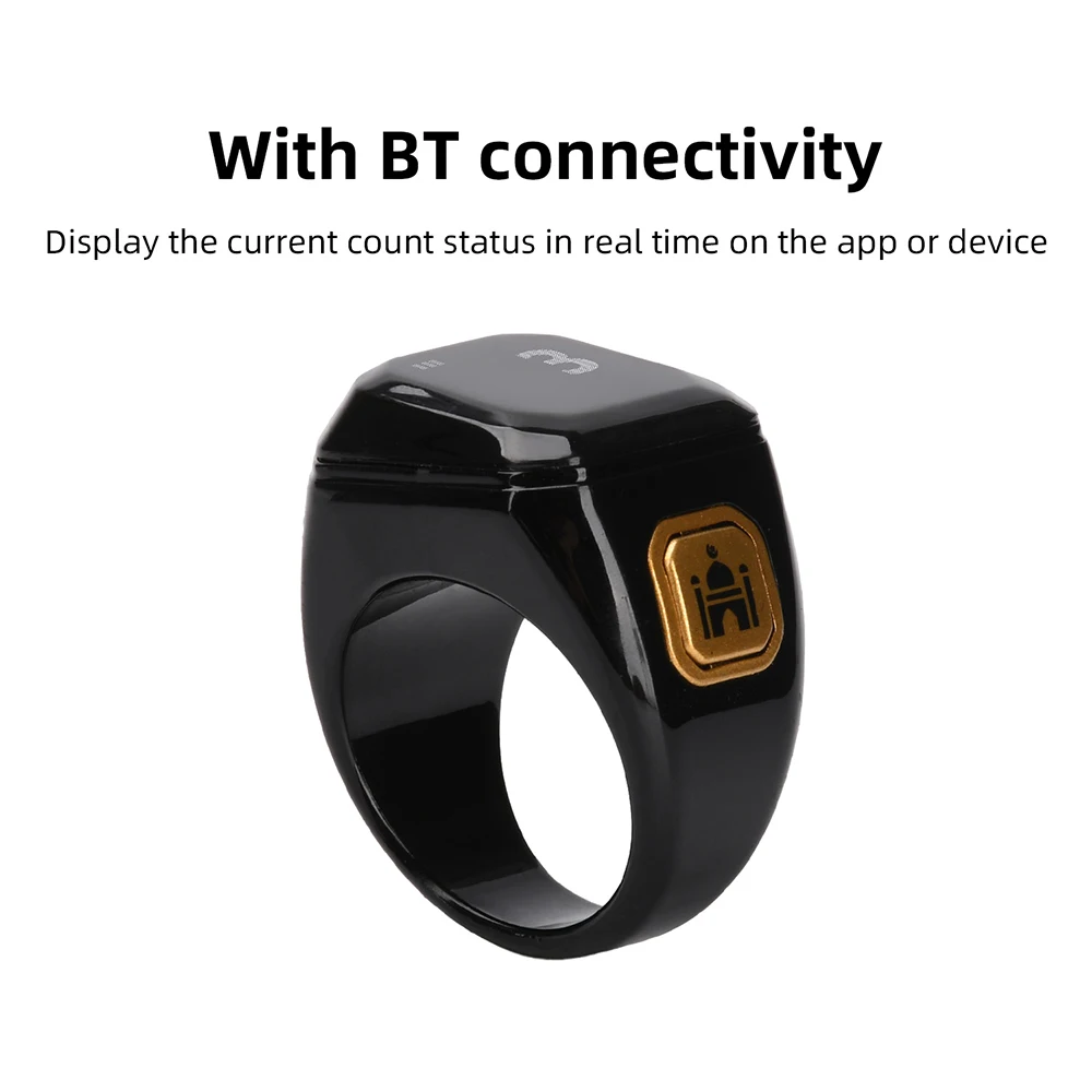 OLED Digitaler Smart Zikr-Ring mit Bluetooth-App, Tasbih-Zähler für Muslimische Gebetszeiten, Vibrationsalarm und Wecker – Detail 8