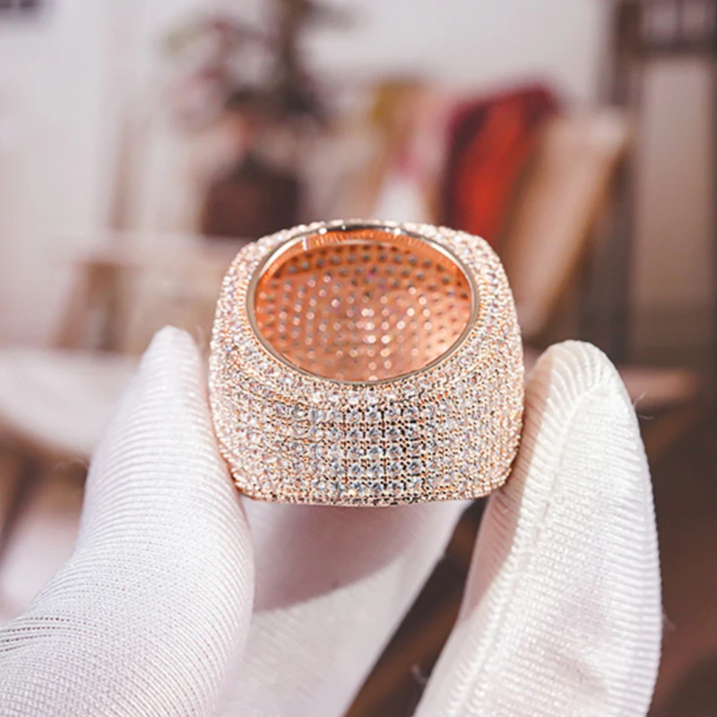 Huitan Funkelnder voller Bling Iced Out Fingerring für Damen, Luxus-Antragszubehör, Micro Pave Zirkonia-Schmuck für Party – Detail 39