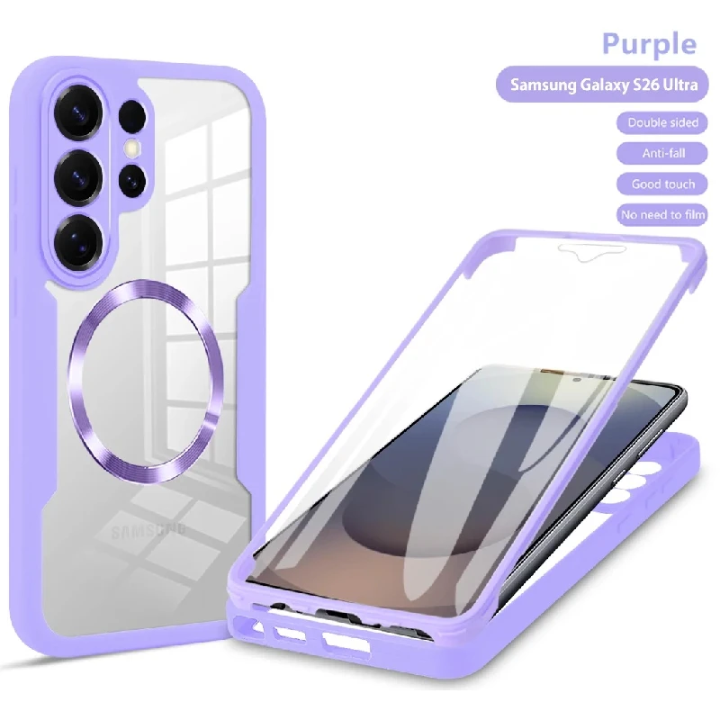 Luxury Double-Sided Transparent Magnetic Phone Case - Fashionable Shockproof Soft Cover
