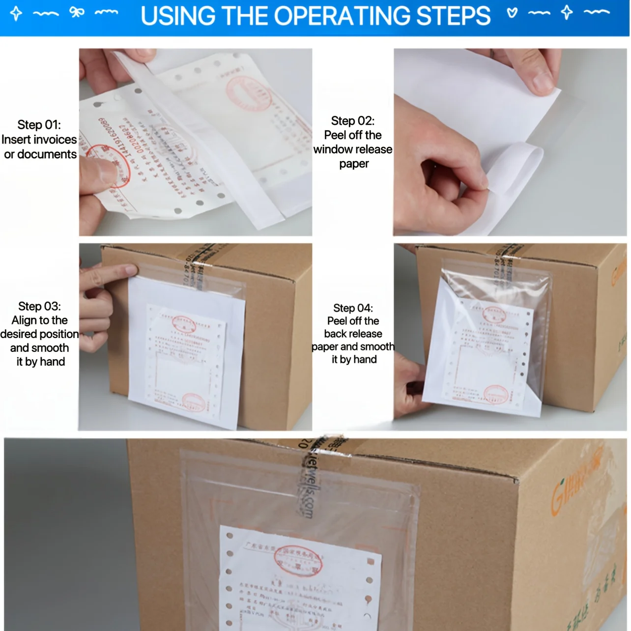 50/100pcs Strong Adhesive A6 & A5 Plastic Document Holders - Transparent, Waterproof & Dustproof Shipping Envelopes