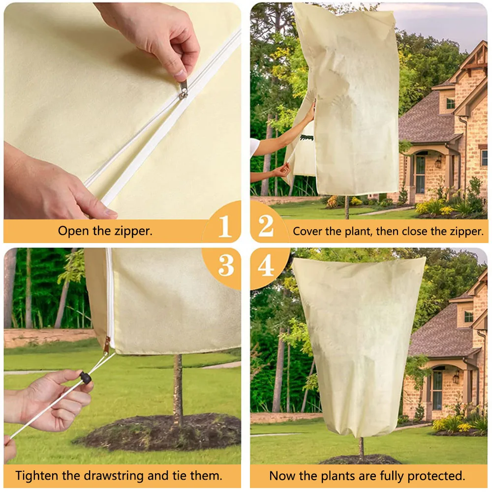Reusable Plants Frost Protection Cover Winter Warm Cover for Outdoor Yard Garden Plants Small Tree Plant Winter Protection Bag