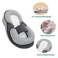 Baby Lounger Pillow Safety Strap Anti Reflux Support Feeding Pillow Ergonomic Soft Fabric Rest Nest Breastfeeding Nursing Pillow
