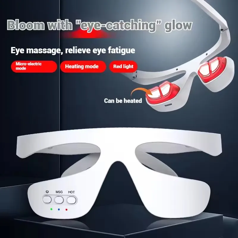 New Visual 3D Eye Massager Red Light Relief Eye Fatigue Vibration Massage Eye Muscle Relaxation Beauty Tool Remove Dark Circles