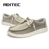 Men's lightweight comfortabie casual canvas slip on loafers with Soft sole，Good for walking and traveling 1