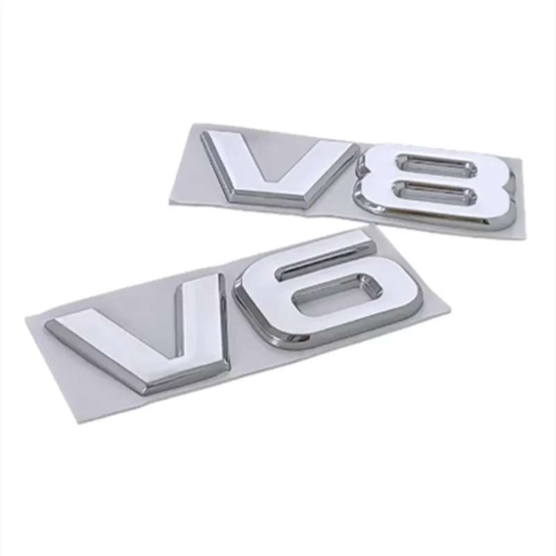 범용 자동차 펜더 엠블럼 배지 트렁크 데칼 스티커, 도요타 랜드 크루저 폭스바겐 아우디 벤츠 지프 액세서리, 3D 금속 V6 V8 로고