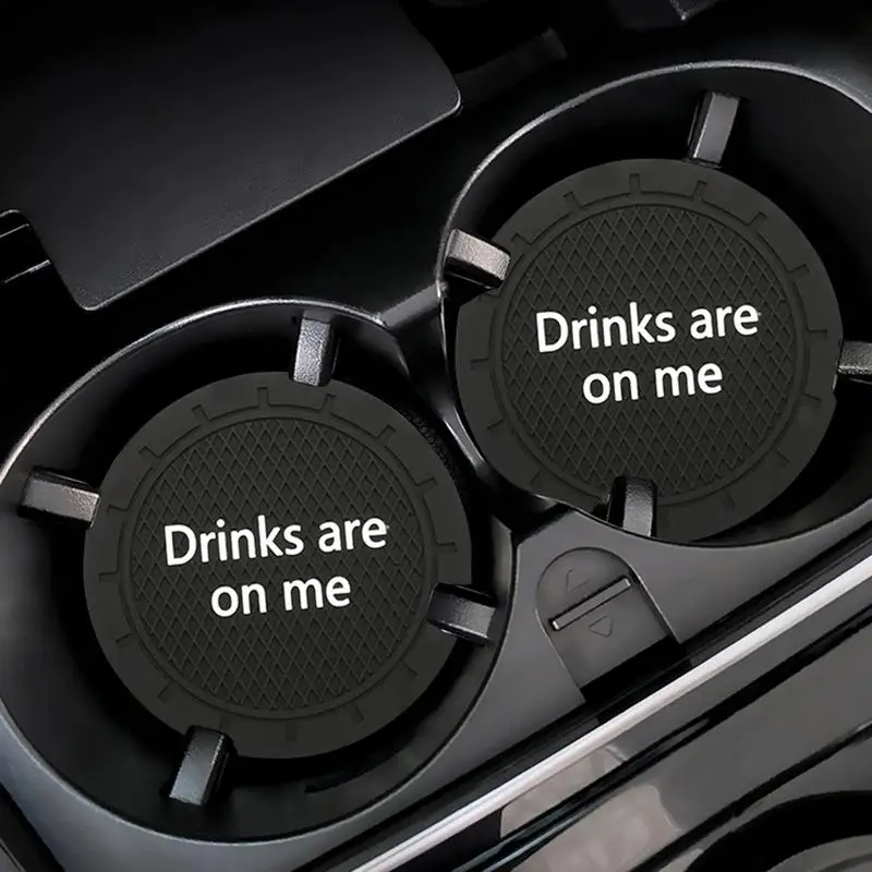 

Car Cup Coasters 2 PCS Cup Holder Coasters Vehicle Cup Coaster Mat For Bottle Holder Coaster Auto Interior Anti Skid Cup Holders