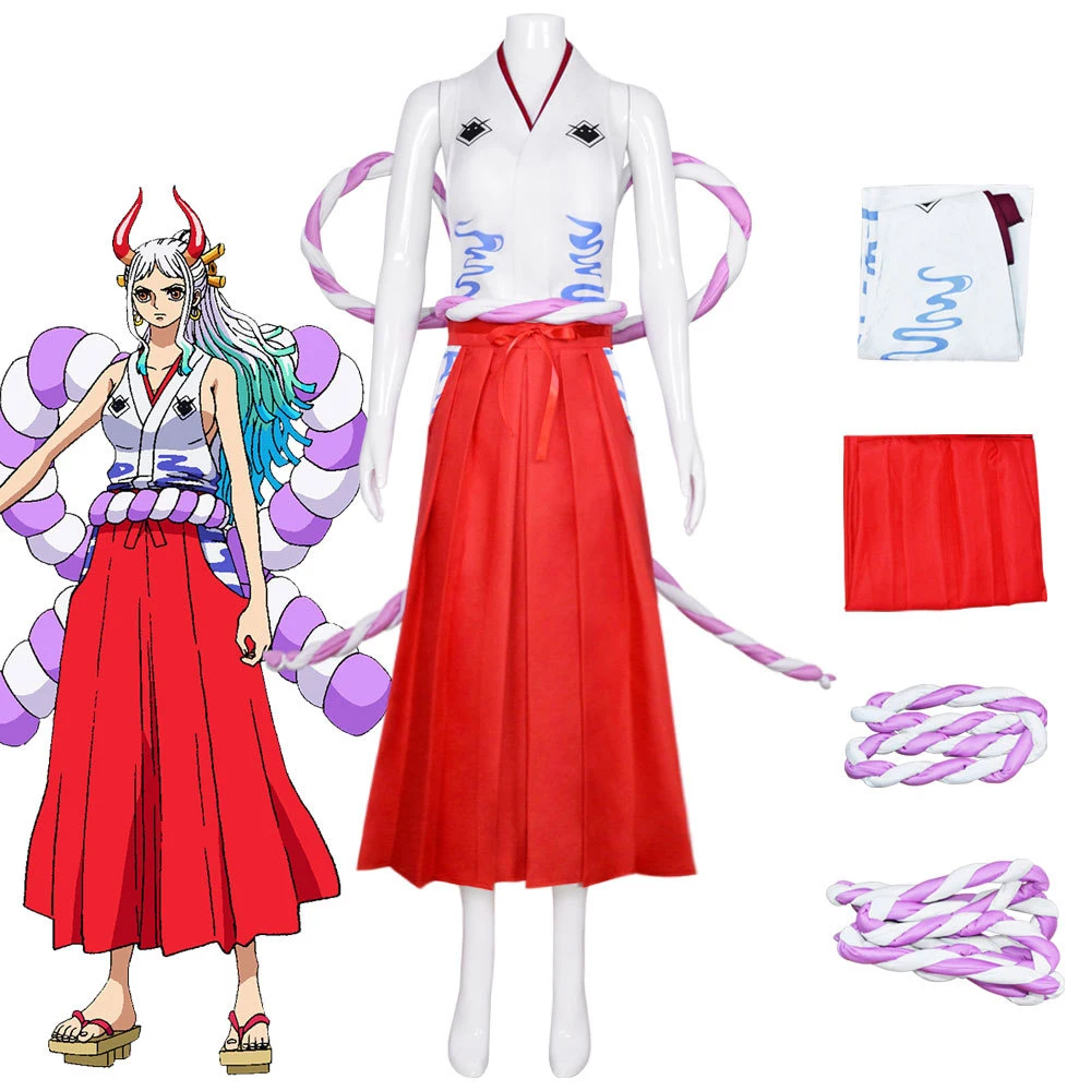 

Anime One Piece Yamato Cosplay Costumes Kimono Set Woman Top Pants Wings Suit Party Wear Halloween Costumes