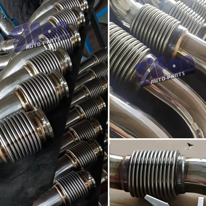 Built in catheter double layer Pressure relief valve soft connection Flex Pipe Bellow Flexible Joint Coupler auto accessories exhaust control valve exhaust pipe valve
