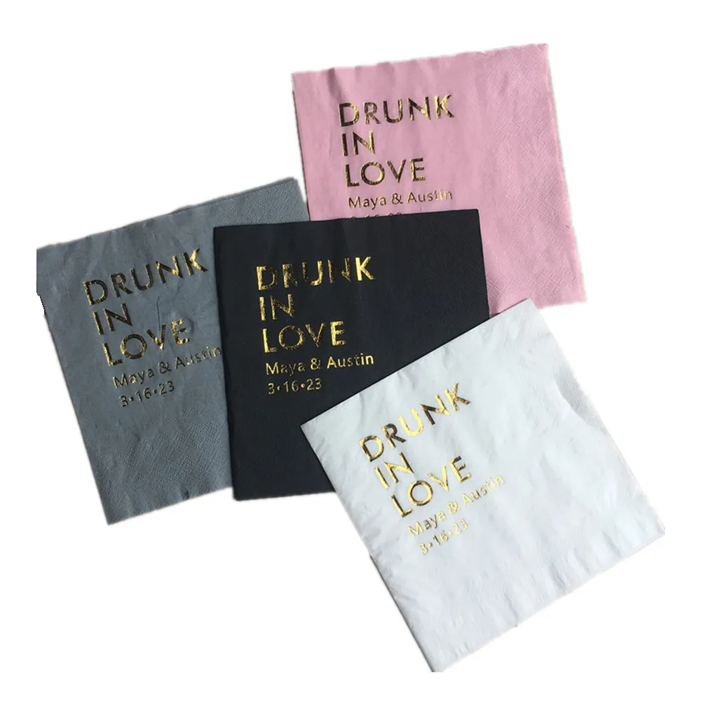 

50 Personalized any text Wedding dinner Napkins Custom Baby showerBridal shower birthday party cocktail paper napkins Bedruckte