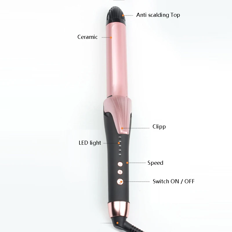 Portable Ceramic Rotating Hair Wave Curler Machine Curling With Anti-Scald Design for Hair