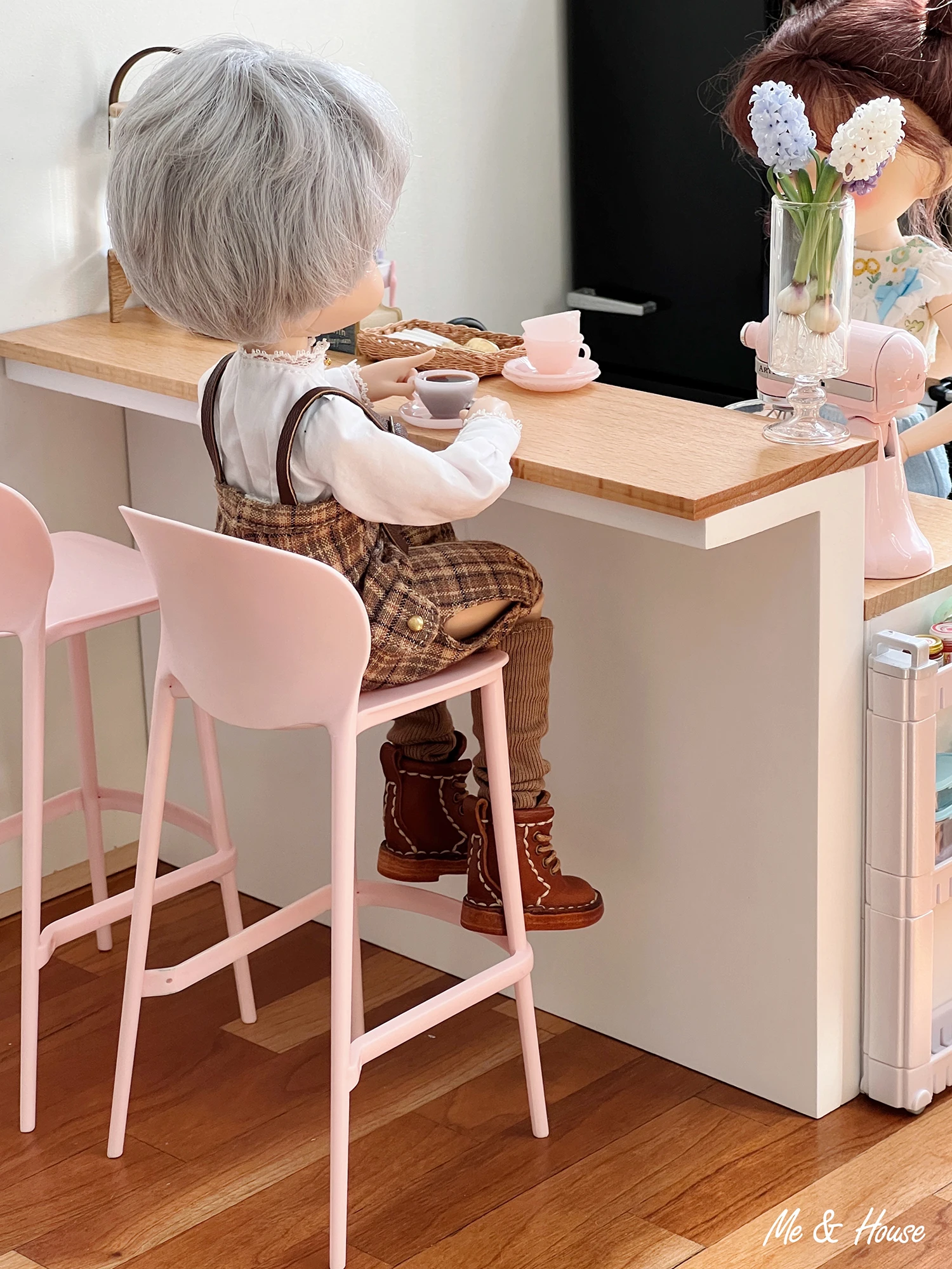 1/6 doll house model furniture accessories mini model Bar Chair/Dining Chair（set of two chairs） 3
