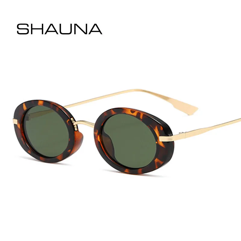 SHAUNA Retro Punk Men Oval Sunglasses Women Fashion Clear  display picture 2