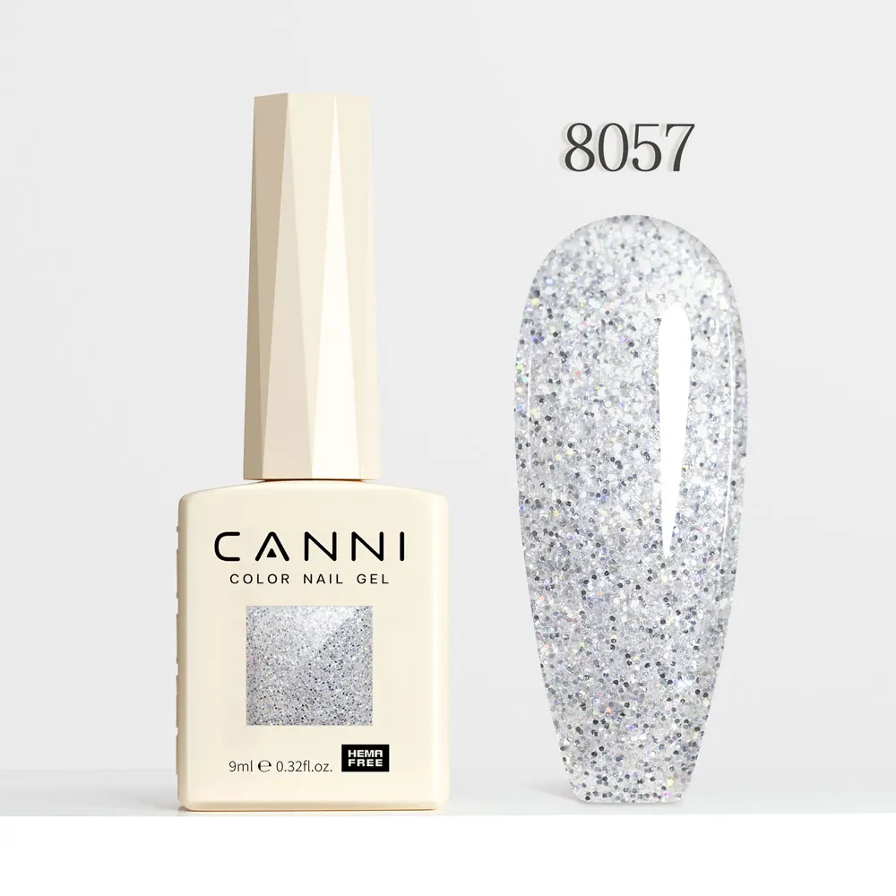 CANNI Super Glossy Glitter Cat Eye Nail Gel Polish - Hema Free Diamond Top Coat, Semi-Permanent UV LED Varnish