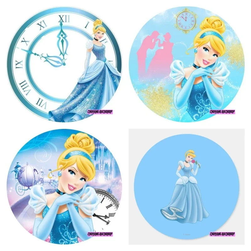 

Circle Backdrop Princess Cinderella Girl Birthday Party Photo Round Background for Photo Studio Supplies Banner Decoration Cover