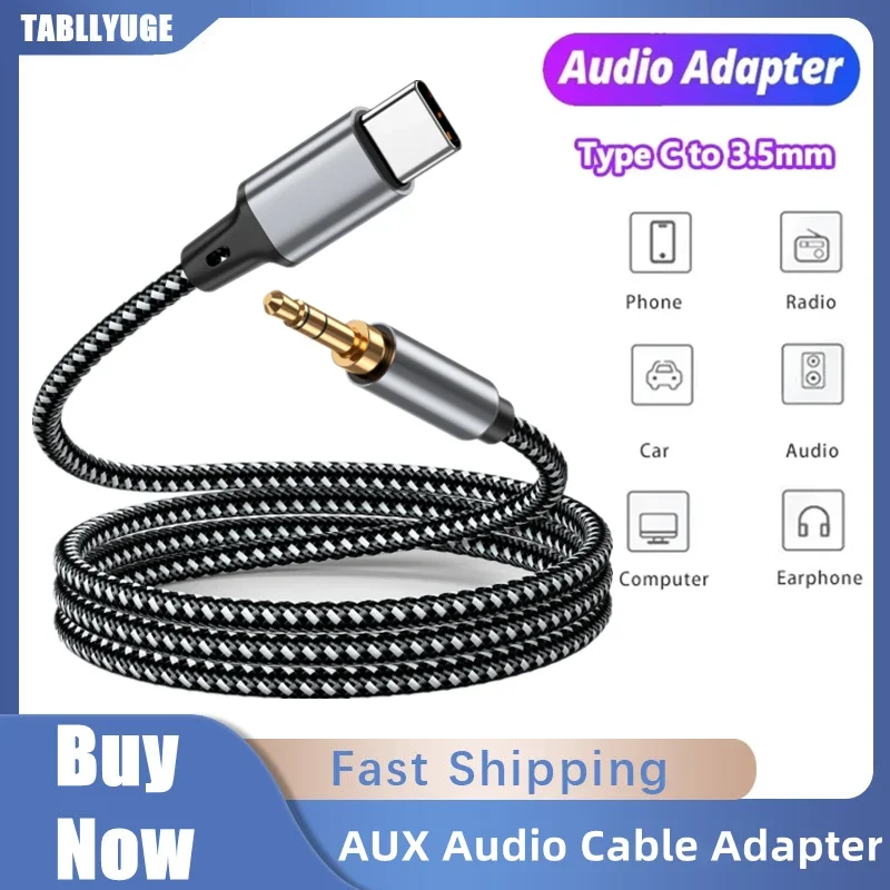 Universal Type-C to 3.5mm Audio Adapter for Headphones & Speakers