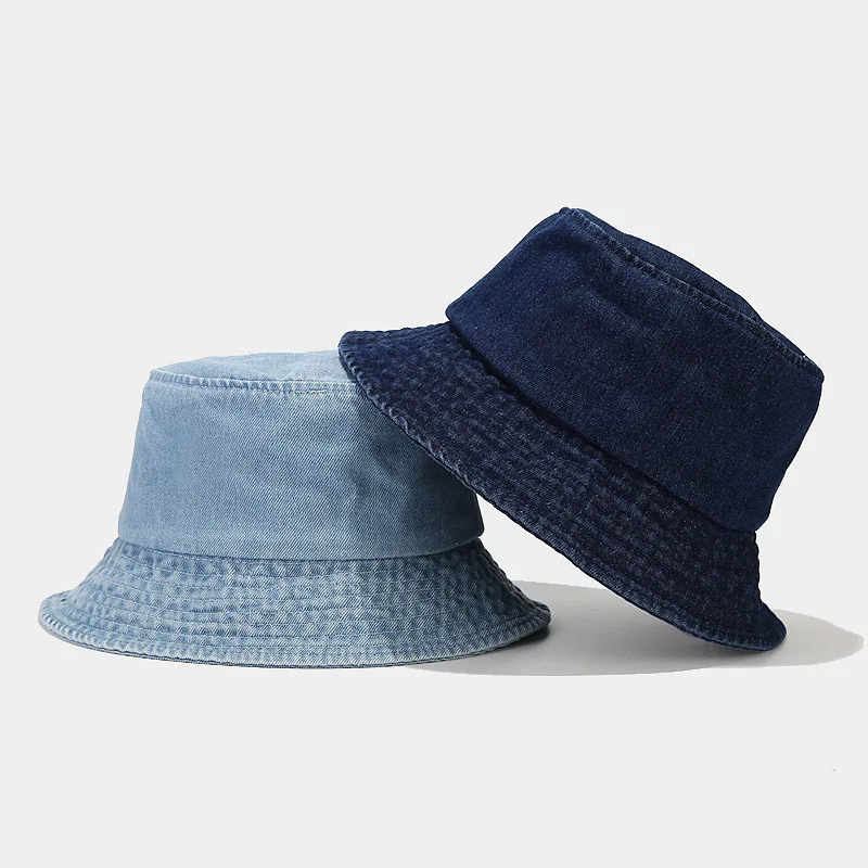 

Bucket Hat Women Summer UV Protection Brim Holiday Accessory Sun Beach Denim Windproof Fishing Cap For Spring Autumn